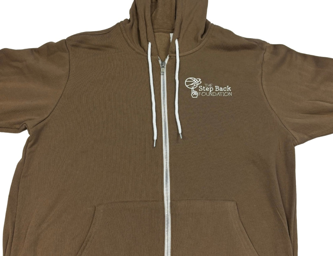 Vintage Brown Zip-Up Hoodie