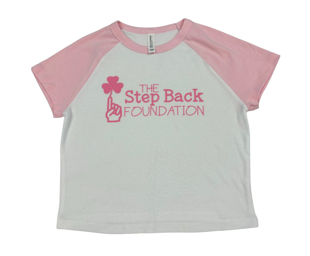 Pink & White Shamrock Baby Tee