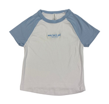 Load image into Gallery viewer, Light Blue/White Step Back Girl Baby Tee
