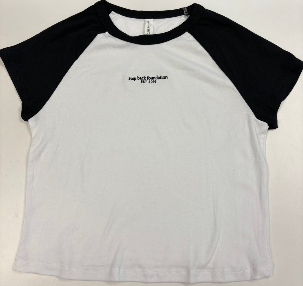 Black/White Step Back Girl Baby Tee