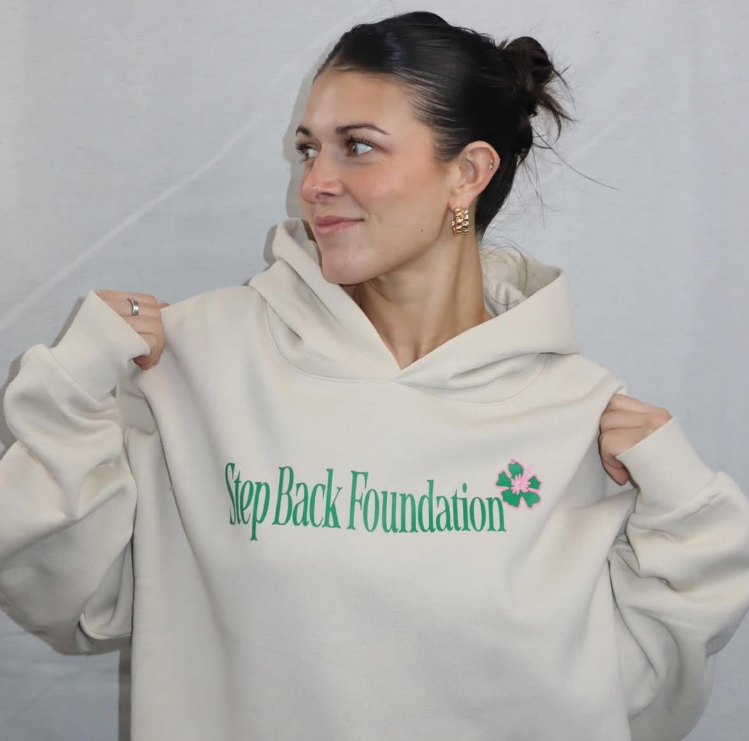 Tan Step Back Hibiscus Hoodie (No Strings)