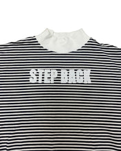 Load image into Gallery viewer, Navy Striped Mock Neck
